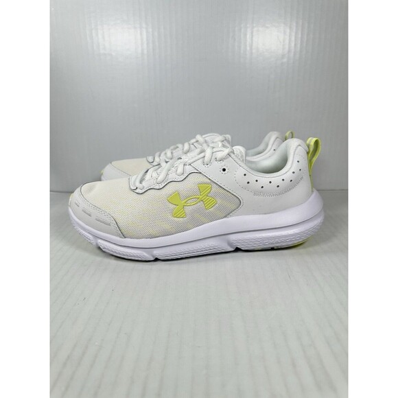 Size 7.5 Womens Under Armour Charged Assert 10 White Running Shoes 3026179-110 - Picture 3 of 8
